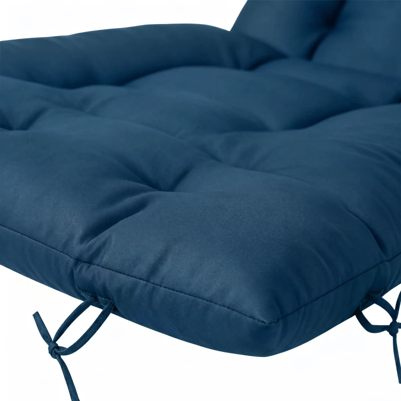 Outsunny Set of Two 190 x 56cm Sun Lounger Cushions - Navy Blue