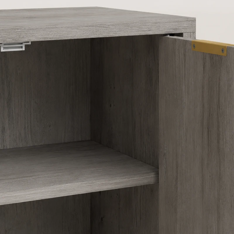 HOMCOM Sideboard Cabinet, Modern Storage Cabinet with 3 Doors and Adjustable Shelves for Living Room, Dining Room, Grey