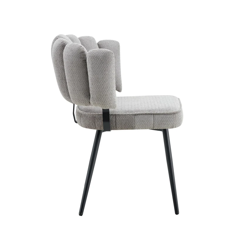 Lot de 2 chaises de salle à manger, mousse haute densité, patins antidérapants, 60x46x80 cm, Gris clair