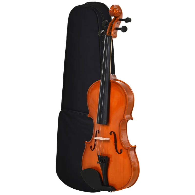 HOMCOM Violon 4/4 pleine grandeur avec étui, accordeur, épaulière, archet, colophane, cordes rechange et chiffon