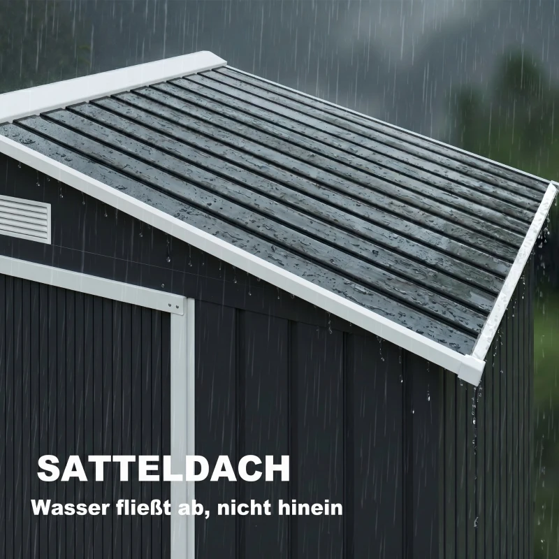 Outsunny Gereedschapschuur Tuinschuur Metaal kolengrijs