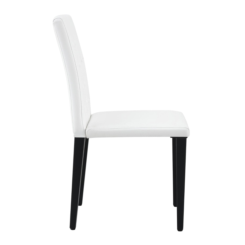 Lot de 4 chaises de salle à manger, style luxe européen, patins antidérapants et silencieux, 42x46x89 cm, Blanc+Noir