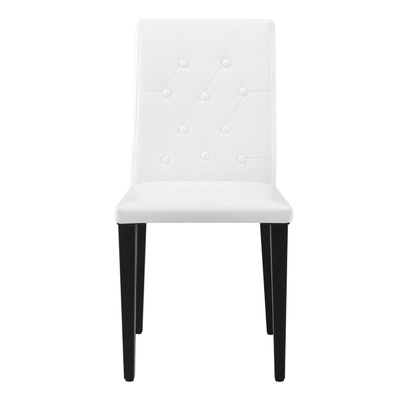 Lot de 4 chaises de salle à manger, style luxe européen, patins antidérapants et silencieux, 42x46x89 cm, Blanc+Noir