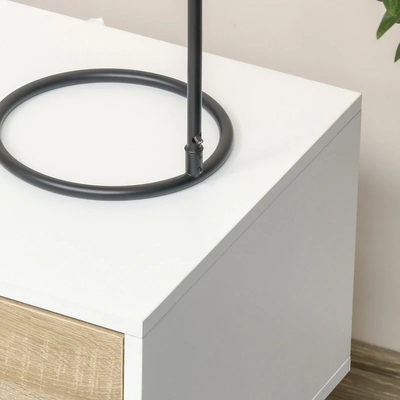 HOMCOM Set of 2 Bedside Tables with Drawer and Shelf, Modern Nightstand, End Table for Bedroom, Living Room