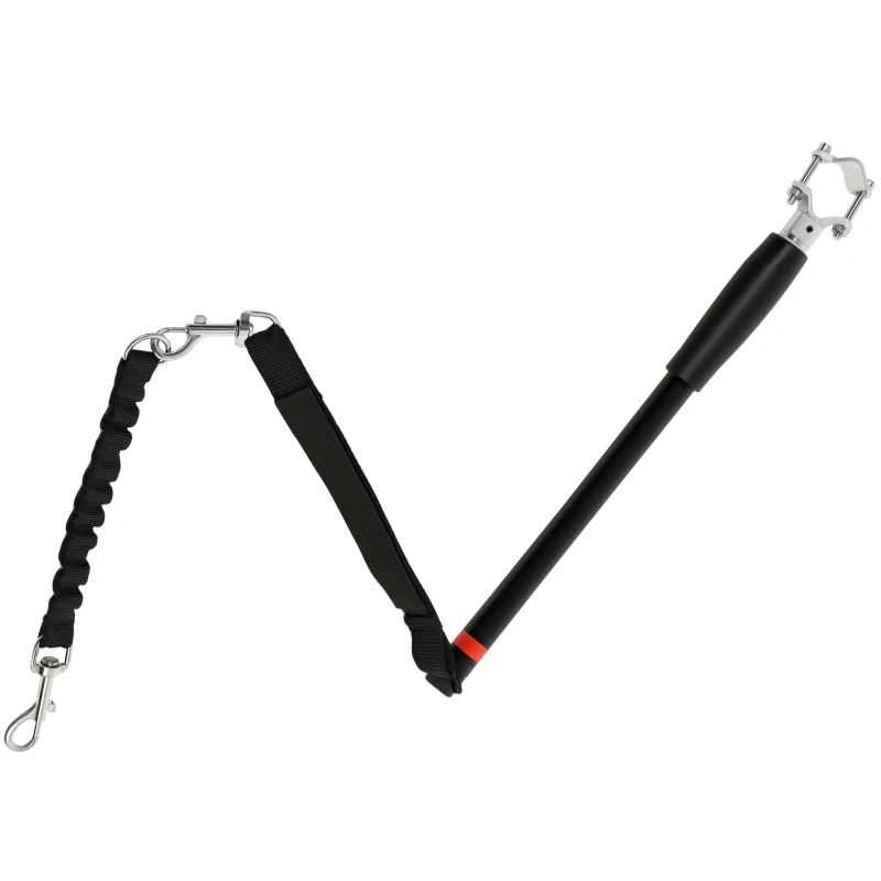 PawHut Hondenriem voor Fiets, Elastisch Koord, Stalen Buis, 124 cm, Zwart