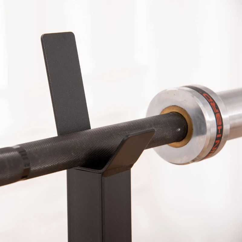 HOMCOM Halterstandaard, Set van 2, tot 150 kg, Hoogteverstelbaar, Staal, Wit+Zwart, 52 x 48 x 160 cm