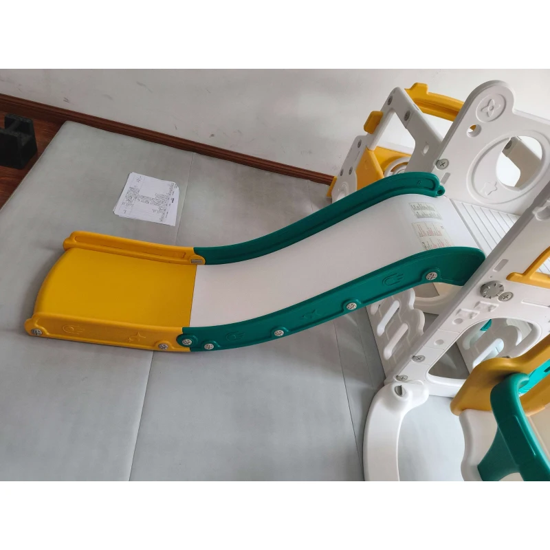 AIYAPLAY Parque Infantil 7 em 1 com Baloiço e Escorrega, Tema de Carro, Volante com Buzina e Arrumação, 1-4 Anos, Branco