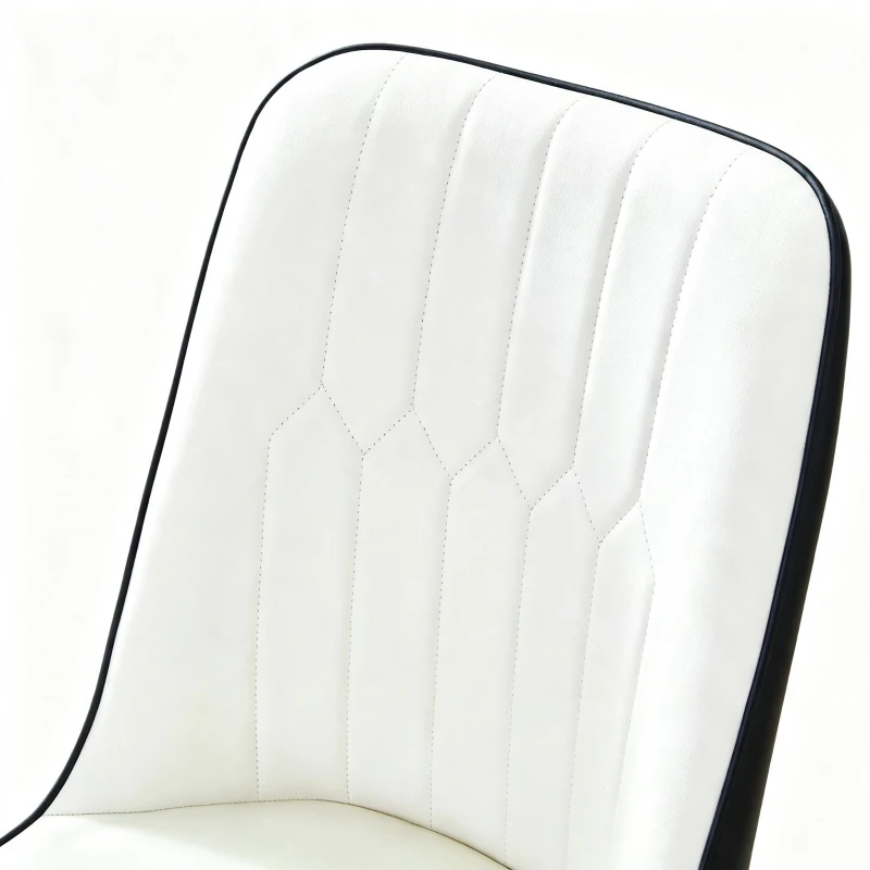Lot de 2 chaises de salle à manger modernes, assise rembourrée, embouts antidérapants, 43x41.5x89 cm, Blanc+Noir