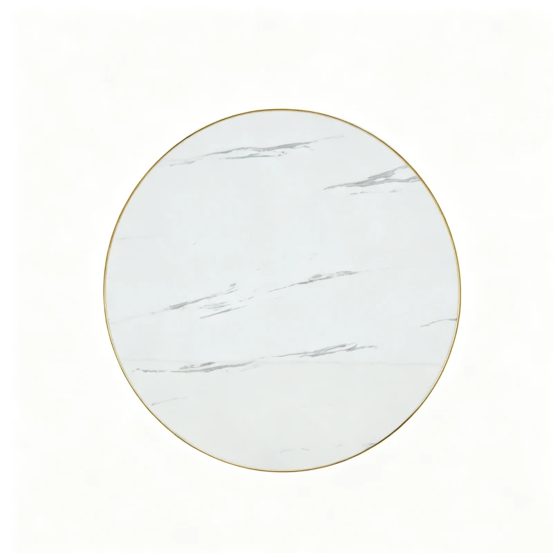 Table d'appoint ronde, plateau anti-rayures facile à nettoyer, 60x60x74 cm, Blanc
