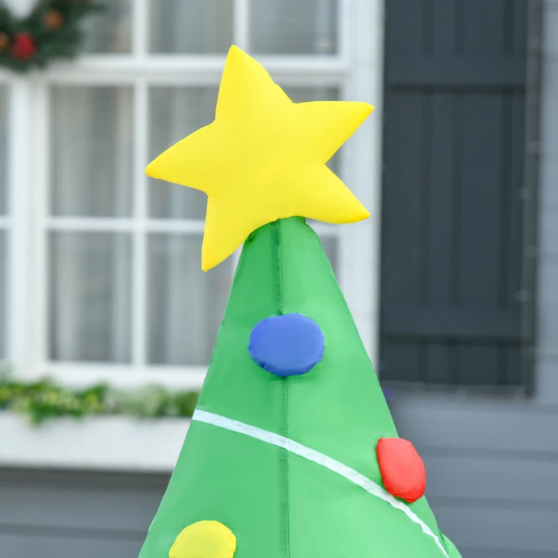 HOMCOM Opblaasbare Kerstdecoratie met LED-licht, Cadeaus, 150 cm Waterdicht voor Kerstfeesten