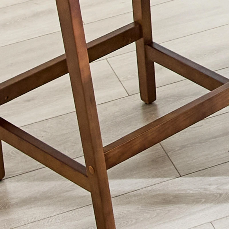 Lot de 2 tabourets de bar, charme maison de campagne, cadre en bois massif, 44x42x89 cm, Noyer