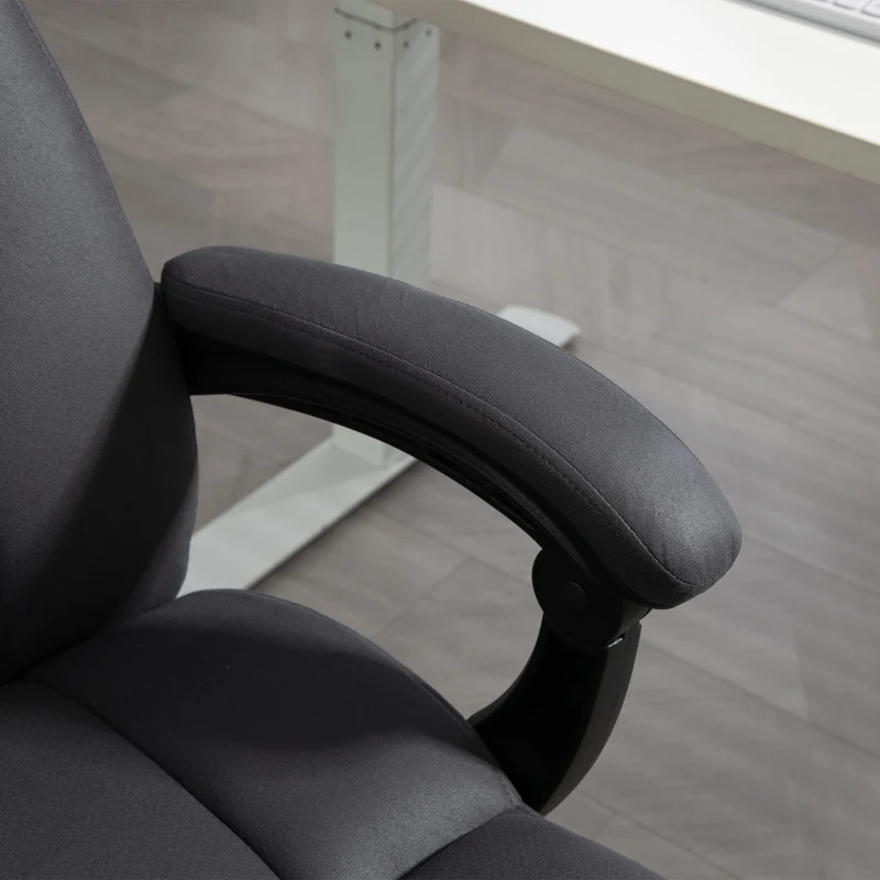 Vinsetto Massage-bureaustoel met Verwarmingsfunctie, Voetsteun, Kantelbare Rugleuning, tot 120 kg, Donkergrijs(m-9)