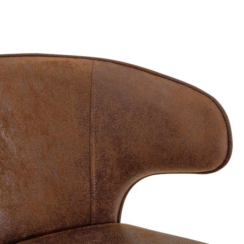 Lot de 2 tabourets de bar avec dossier, réglables en hauteur et pivotants 360°, 49.7x45x110 cm, Marron