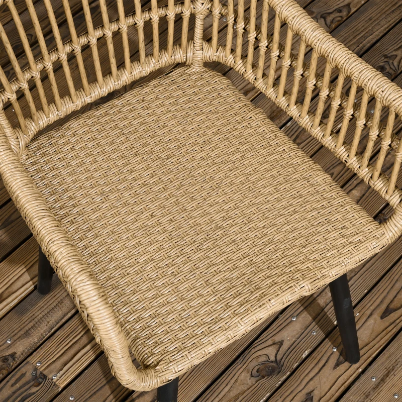 Outsunny Set da Giardino 7 Pezzi in Rattan PE con Tavolo da Pranzo 153x89x74 cm e 6 Sedie 52x62x78 cm con Cuscini