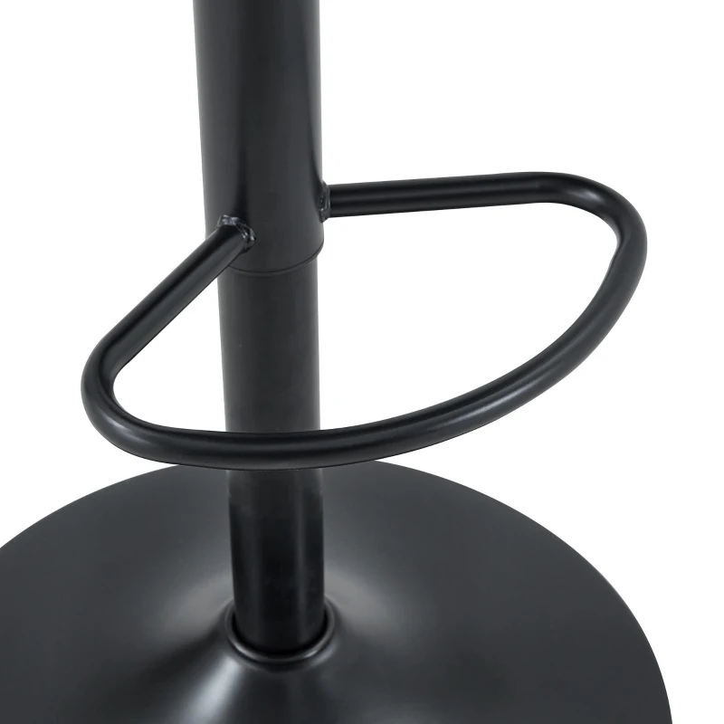 Lot de 2 tabourets de bar avec dossier, réglables en hauteur et pivotants 360°, 49.7x45x110 cm, Marron
