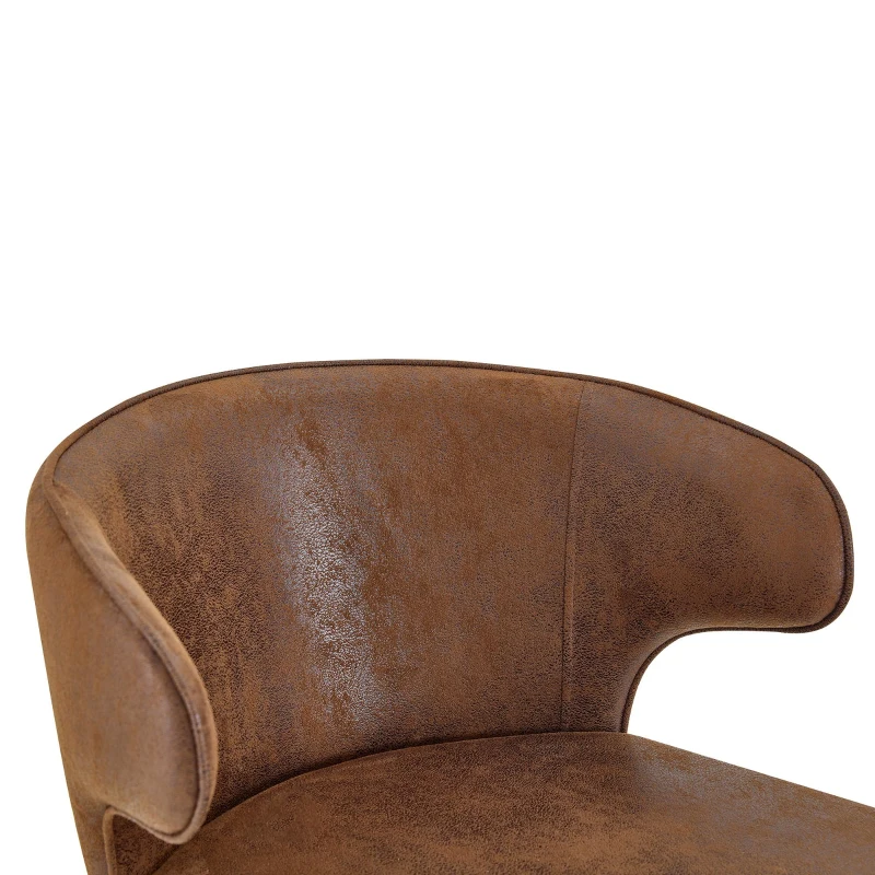 Lot de 2 tabourets de bar avec dossier, réglables en hauteur et pivotants 360°, 49.7x45x110 cm, Marron