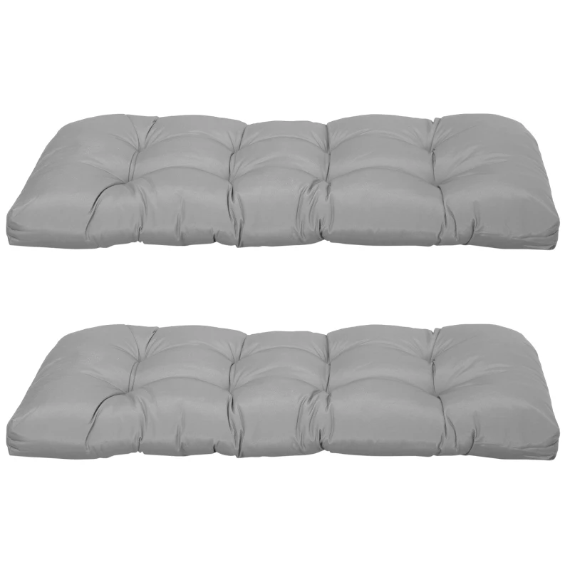 Outsunny Cojín para Banco de 2 Plazas para Interior y Exterior con 8 Puntadas para Sillas Sofás 110x48x8 cm Gris