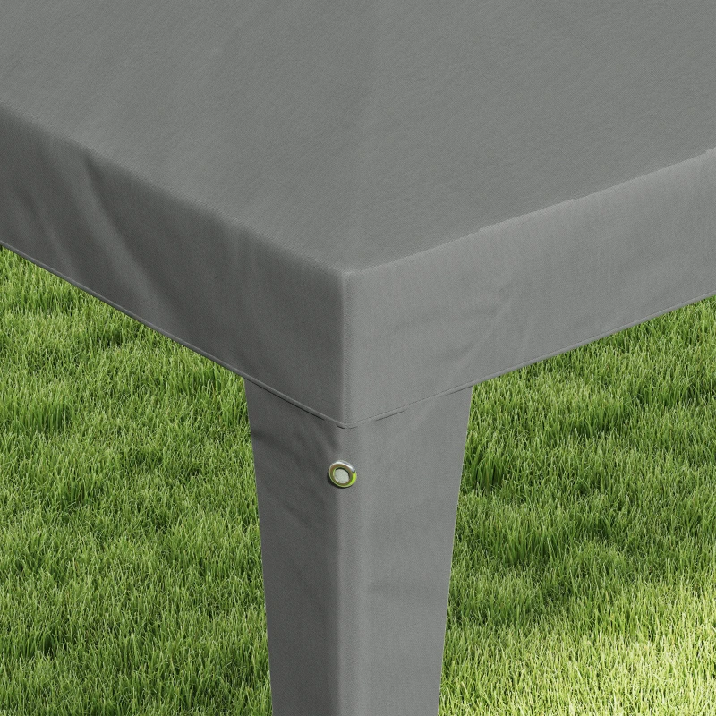 Outsunny Tonnelle de jardin 3 x 3 m, barnum tente de réception Structure en acier, tissu PE pour fêtes et mariages, gris