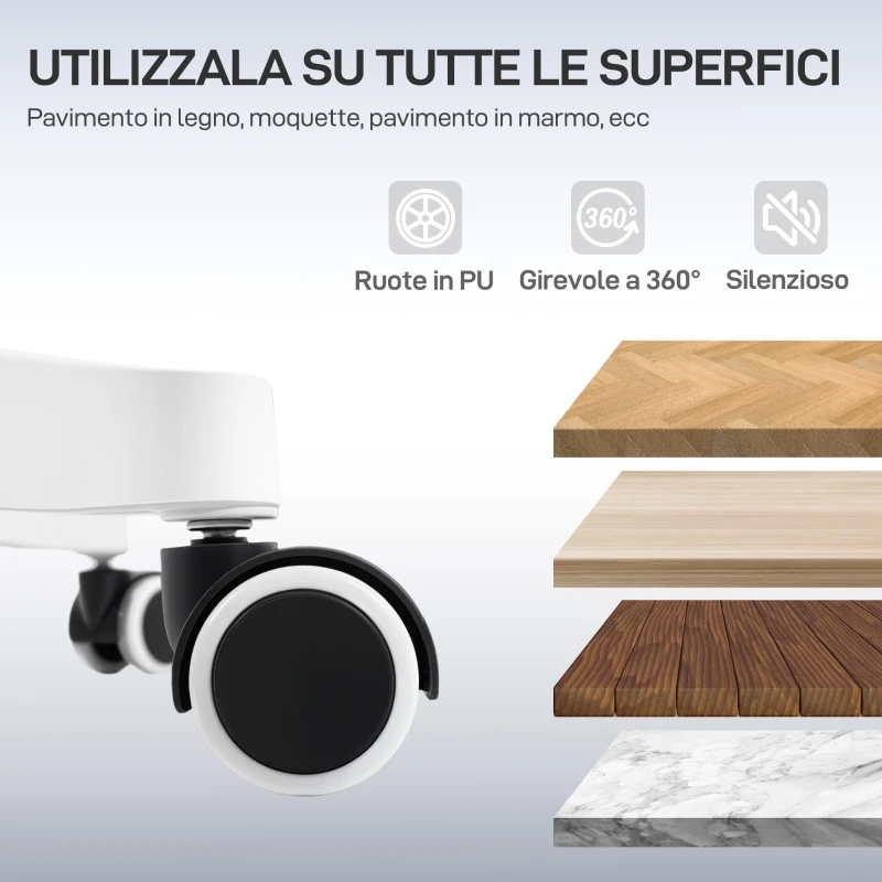 HOMCOM Sedia da Ufficio Ergonomica e Traspirante con Supporto Lombare Dinamico 4D, 64.5x62.5x112-122 cm, Multicolore