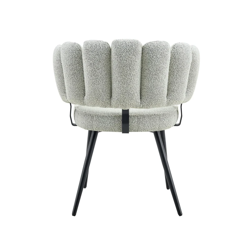 Lot de 2 chaises de salle à manger, mousse haute densité, patins antidérapants, 60x48x80 cm, Noir+Gris clair