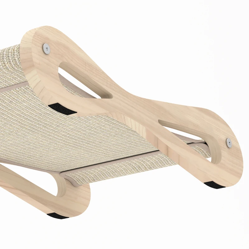 PawHut 2 in 1 Sisal Cat Scratcher Bed Cat Scratching Board and Lounger 60 x 35 x 13 cm Cream White
