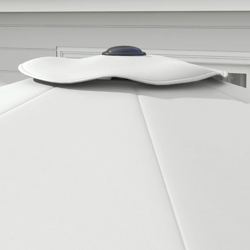 Outsunny Telo per Ombrellone da Ø295 cm in Poliestere Bianco Resistente all'Acqua con Presa d'Aria Superiore