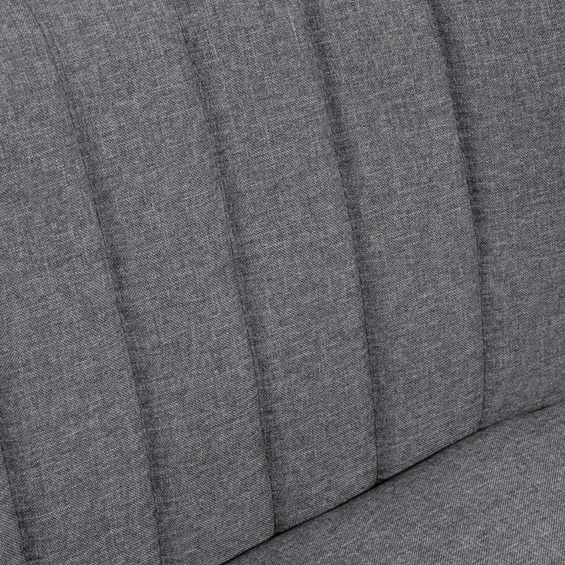 HOMCOM 117cm Loveseat Sofa Upholstered Small 2 Seater Sofa with Thick Padded Seat and Rubber Wood Legs, Grey