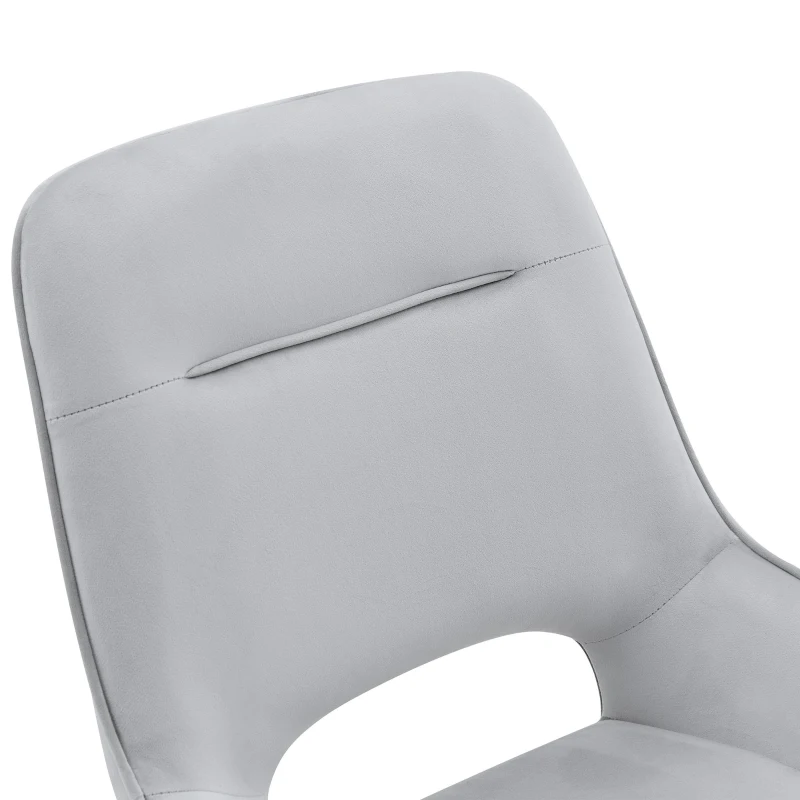 Chaise de salle à manger pivotante 360°, accoudoirs, patins réglables antidérapants, 50x50x87 cm, Gris clair