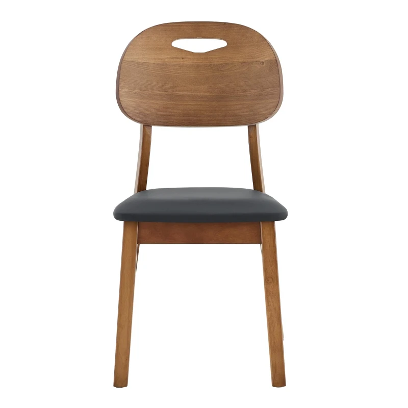 Lot de 2 chaises de salle à manger modernes, poignée de transport et assise rembourrée, facile à nettoyer, 50x44x88 cm, Noir