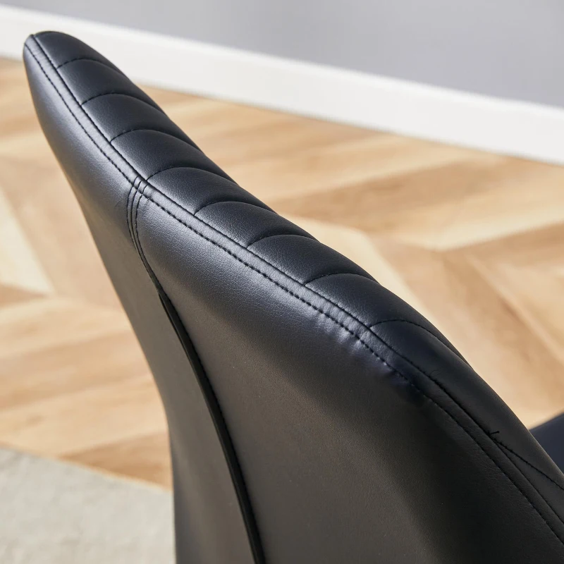 Lot de 4 chaises de salle à manger, style léger-luxe, patins antidérapants, 43x42.6x93 cm, Noir