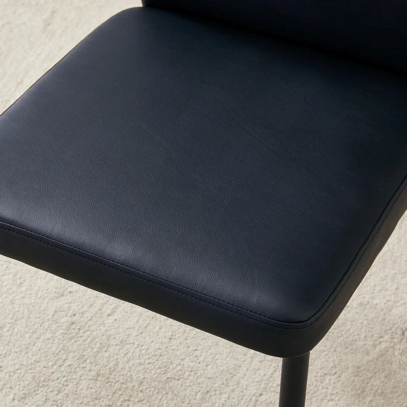 Lot de 4 chaises de salle à manger, style léger-luxe, patins antidérapants, 43x42.6x93 cm, Noir