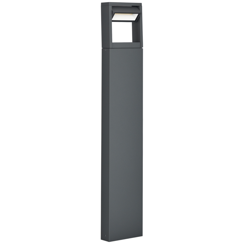 Outsunny Tuinlamp, padverlichting, paalverlichting met LED's, weerbestendig, 16 cm x 5 cm x 90 cm, donkergrijs