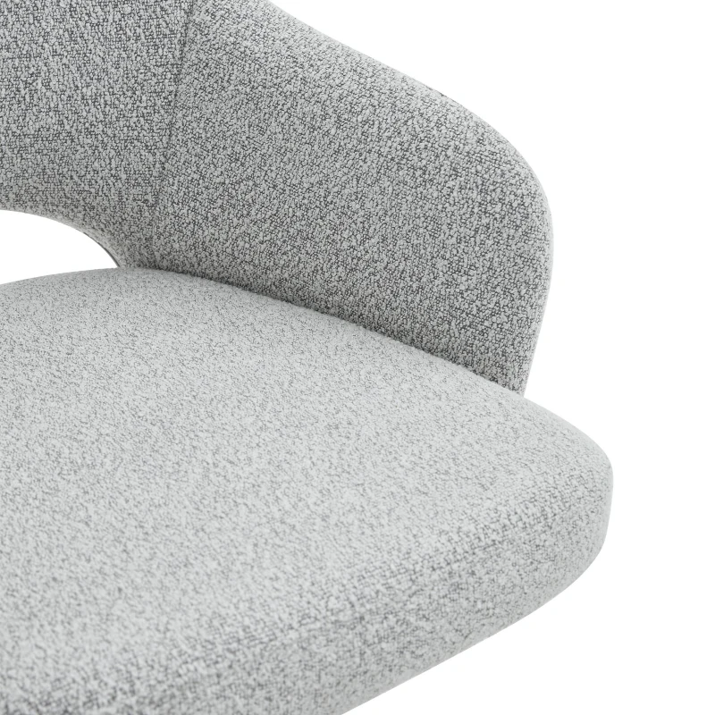Lot de 2 chaises pivotantes style rétro luxe léger, revêtement en tissu structuré, 45x48x85 cm, Couleur naturelle