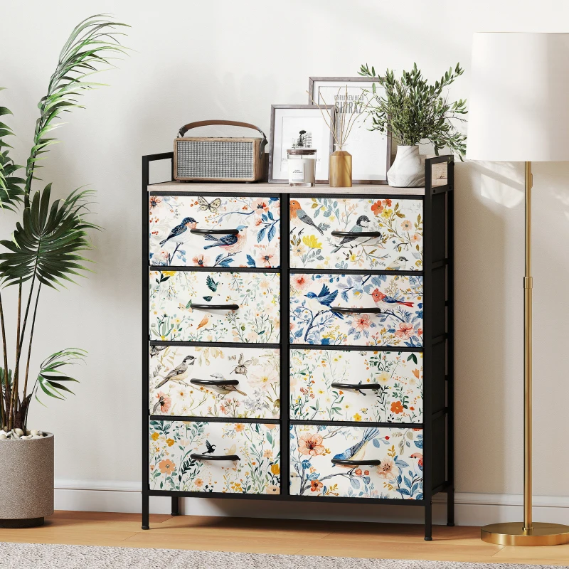 HOMCOM 8-Drawer Chest of Drawers - White