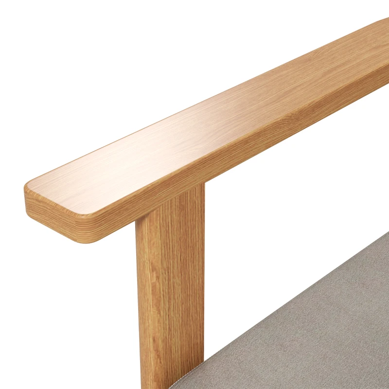 HOMCOM Gestoffeerde Stoel, inclusief 1 Kussen, 70 cm x 72 cm x 76 cm, Beige + Natuurlijk