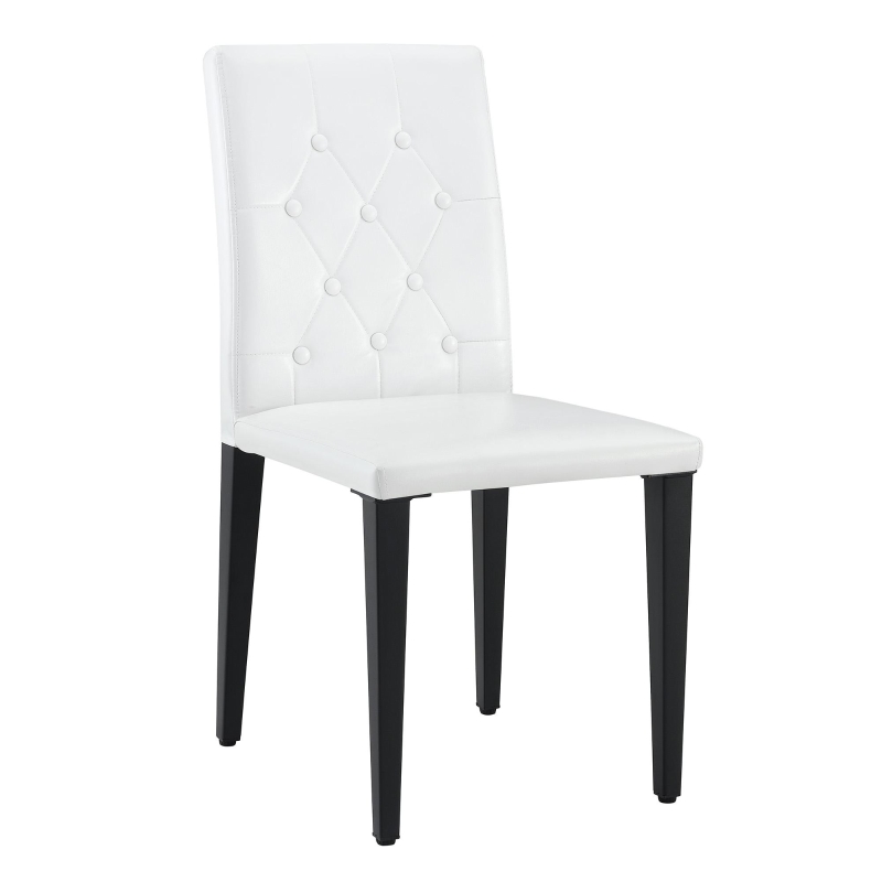 Lot de 4 chaises de salle à manger, style luxe européen, patins antidérapants et silencieux, 42x46x89 cm, Blanc+Noir