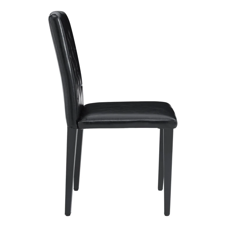 Lot de 4 chaises de salle à manger, style luxe européen, patins antidérapants et silencieux, 42x46x89 cm, Noir