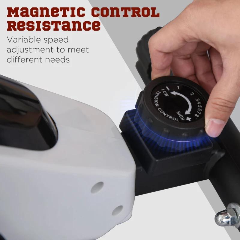 HOMCOM Magnetic Pedal Exerciser, 8-Level Adjustable Resistance Mini Exercise Bike for Arms and Legs Rehabilitation Training, Portable Trainer Fitness Equipment for Elderly People Home, Office Workout