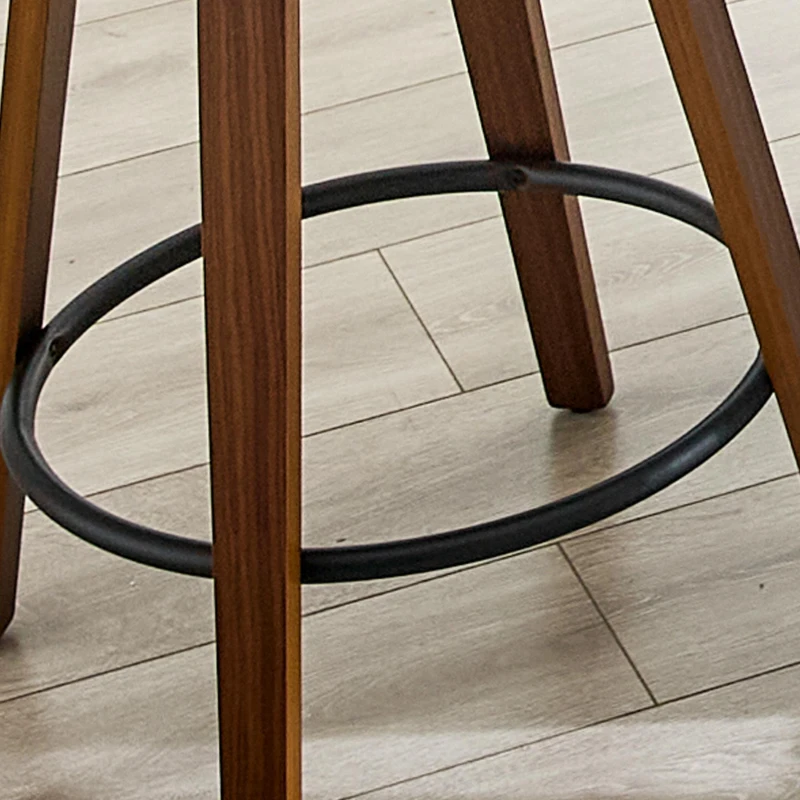 Lot de 2 tabourets de bar, dossier floral en bois courbé avec accoudoirs, 46,50x41,50x89,00 cm, Marron