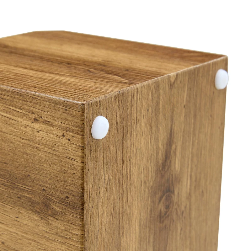 Ensemble 2 tables basses rondes, design 2 niveaux modulable, pieds en L renforcés, 61x61x30 cm, Couleur naturelle