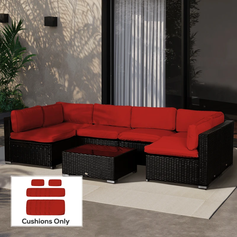 Outsunny Set of 14 Outdoor Cushion Covers - Red