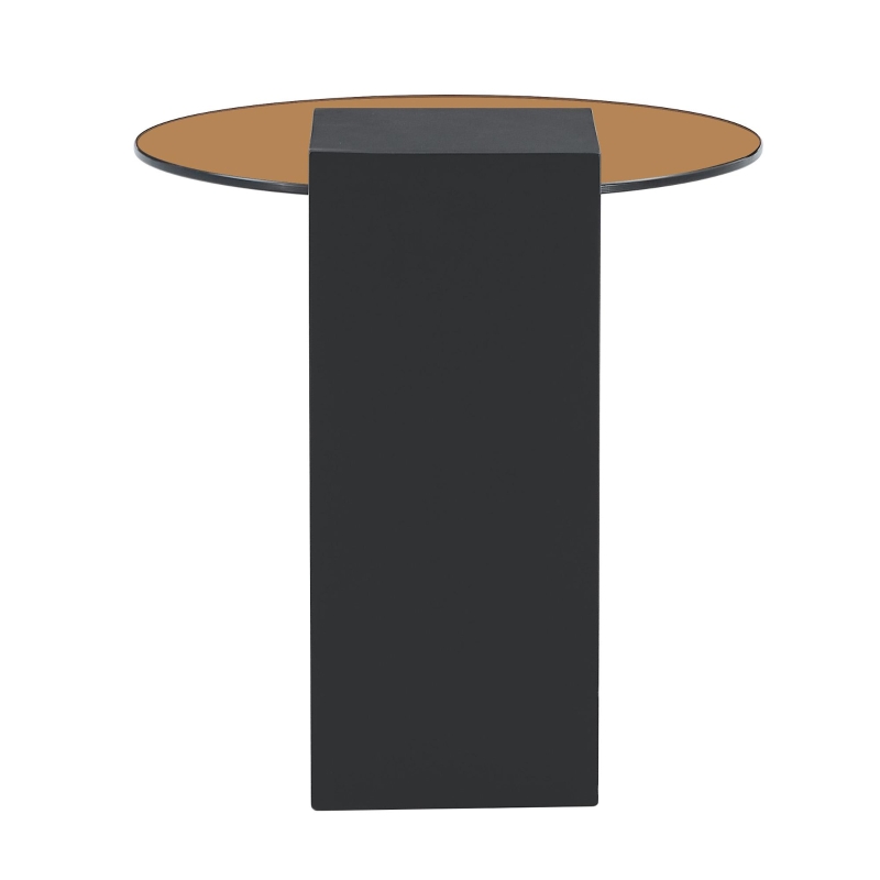 Table basse ronde moderne à 2 niveaux, design démontable et modulable, bords arrondis, 61x61x30 cm, Couleur naturelle