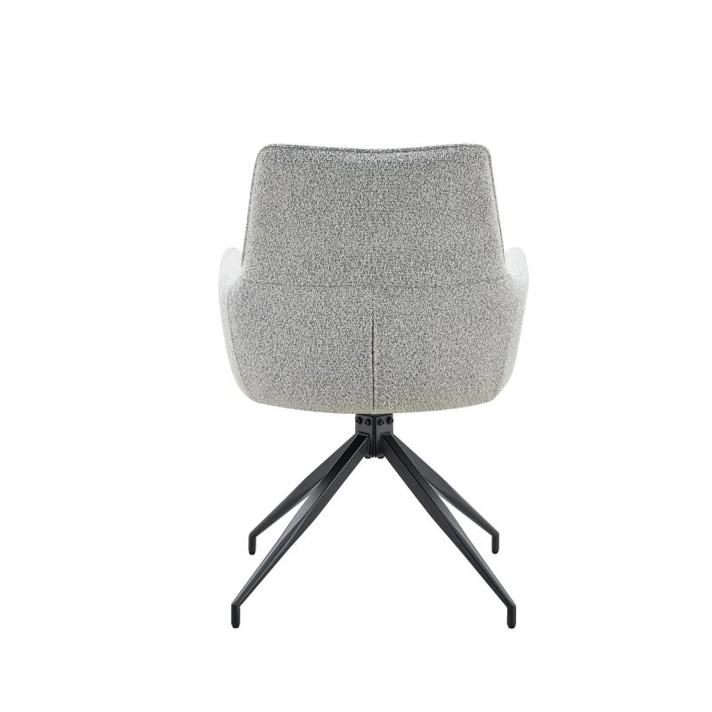 Fauteuil pivotant 360° rembourré, piètement métal laqué stable, patins antidérapants, 48x50x85 cm, Gris clair