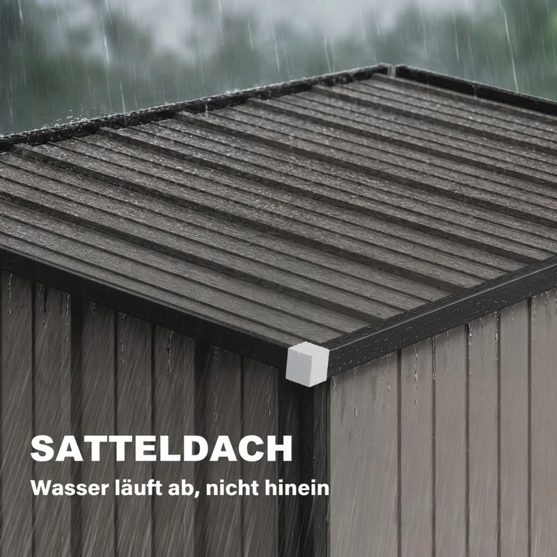 Outsunny Tuinschuur tuinschuurtje, afsluitbare deur, weervast, 161,5 cm x 94,5 cm x 196 cm, Zwart