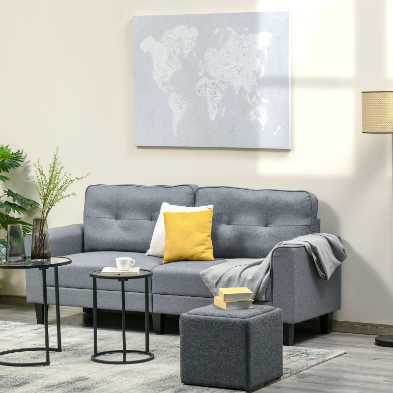 HOMCOM Stampa su Tela 120x90cm per Casa e Ufficio, Tela in Legno di Pino e Inchiostro in Resina Poliuretanica, Grigia e Bianca