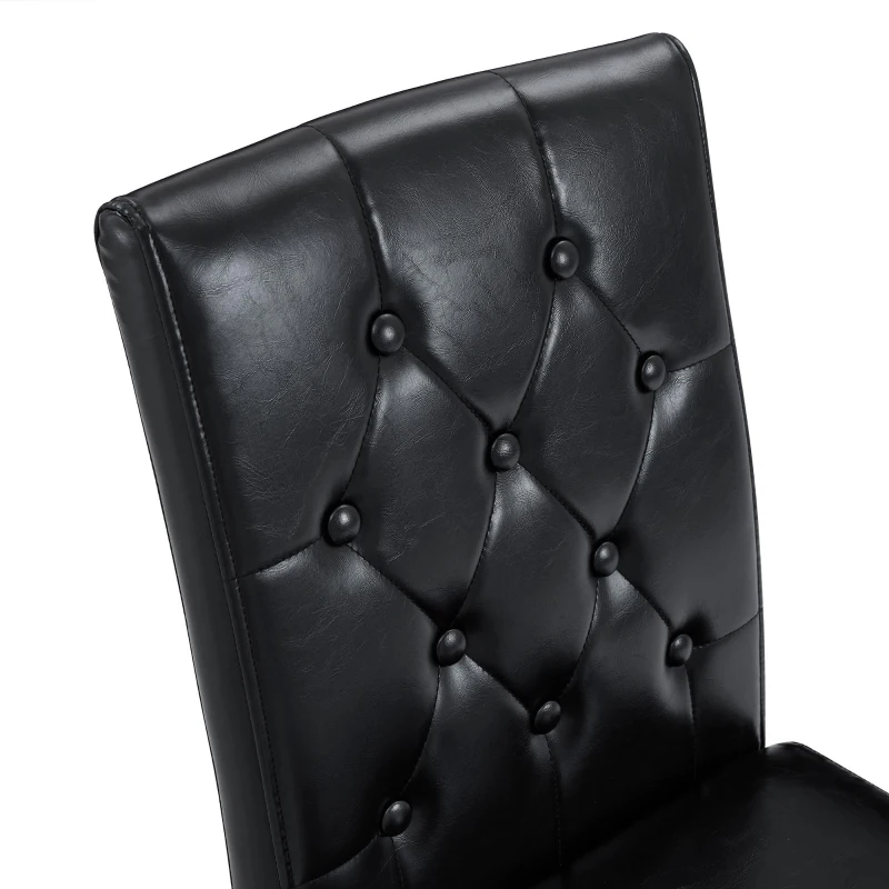 Lot de 4 chaises de salle à manger, style luxe européen, patins antidérapants et silencieux, 42x46x89 cm, Noir+Argent