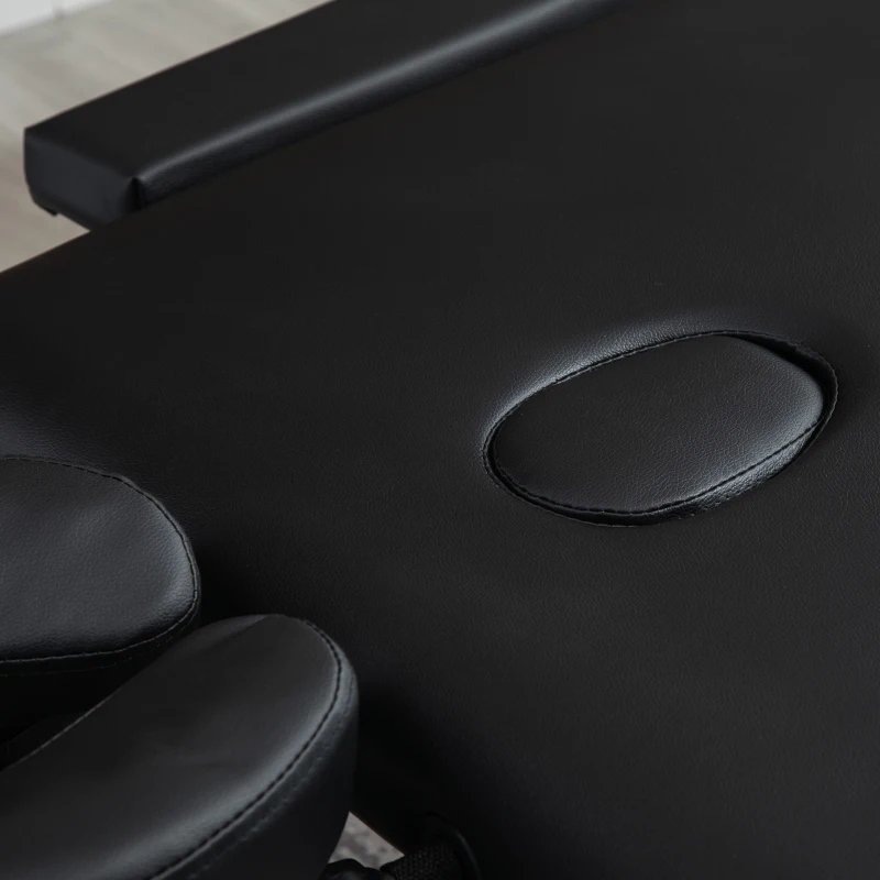 HOMCOM Table de massage pliable portable + housse de transport charge max. 225 Kg hauteur réglable 210 x 90 cm noir