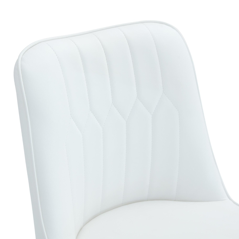 Lot de 2 tabourets de bar hauteur, design moderne et confortable, dossier incurvé et repose-pieds, 42x45x100 cm, Blanc+Argenté