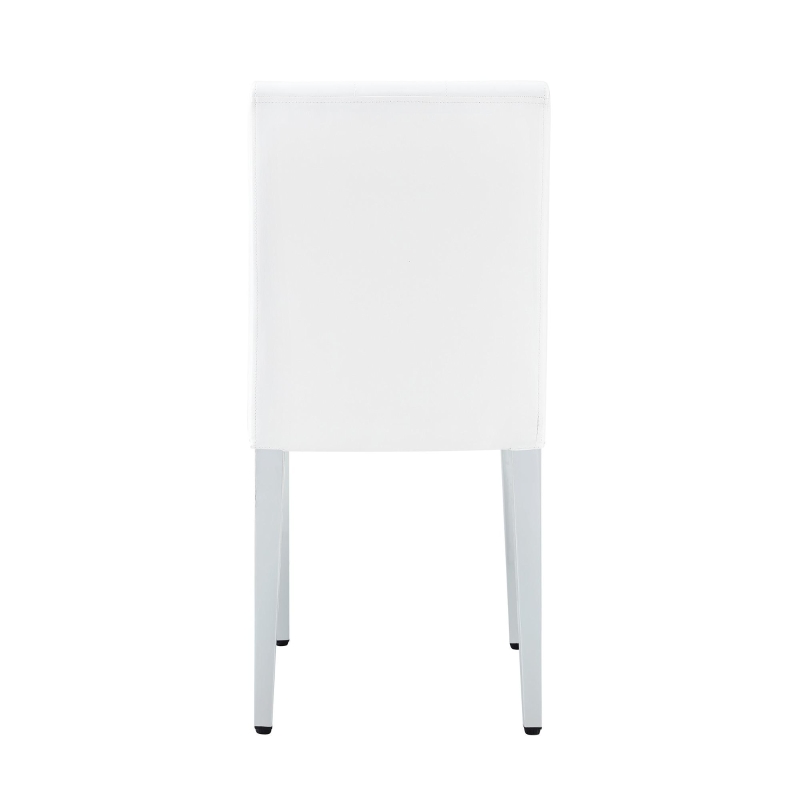 Lot de 4 chaises de salle à manger, style luxe européen, patins antidérapants et silencieux, 42x46x89 cm, Blanc+Argenté