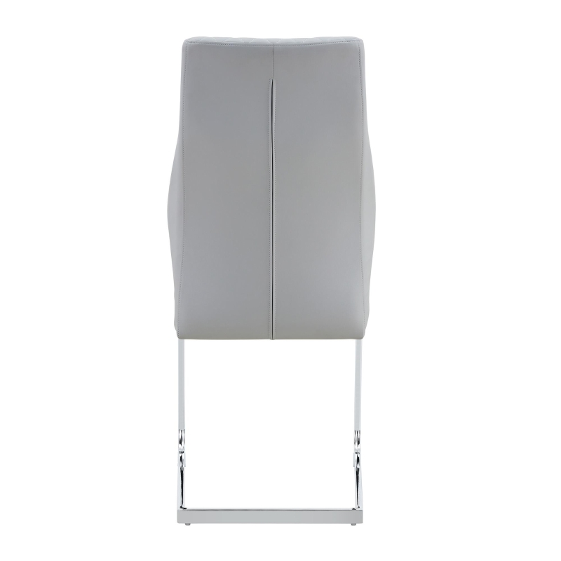 Chaise de salle à manger matelassée motif losange, dossier haut ergonomique, lot de 2, 43x63x100 cm, Argenté
